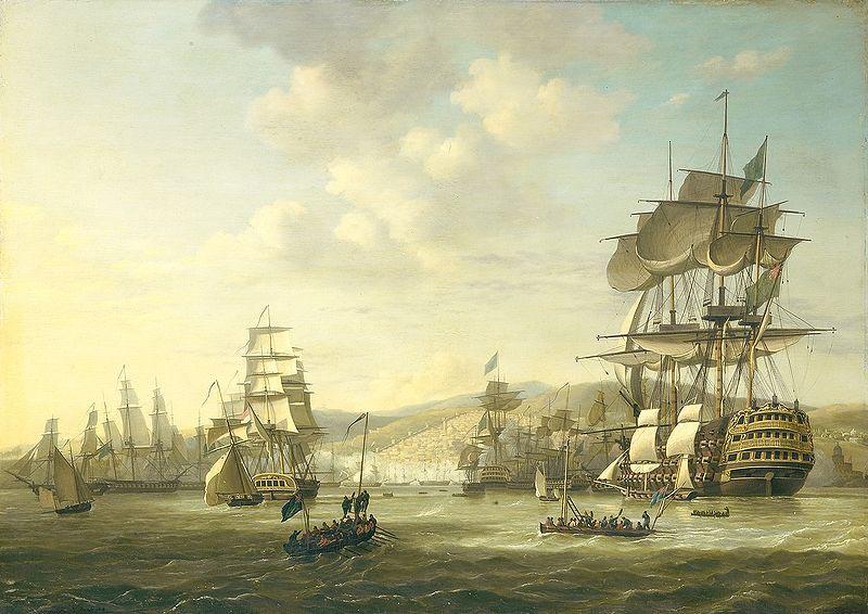 Nicolaas Baur The Anglo-Dutch fleet in the Bay of Algiers Germany oil painting art